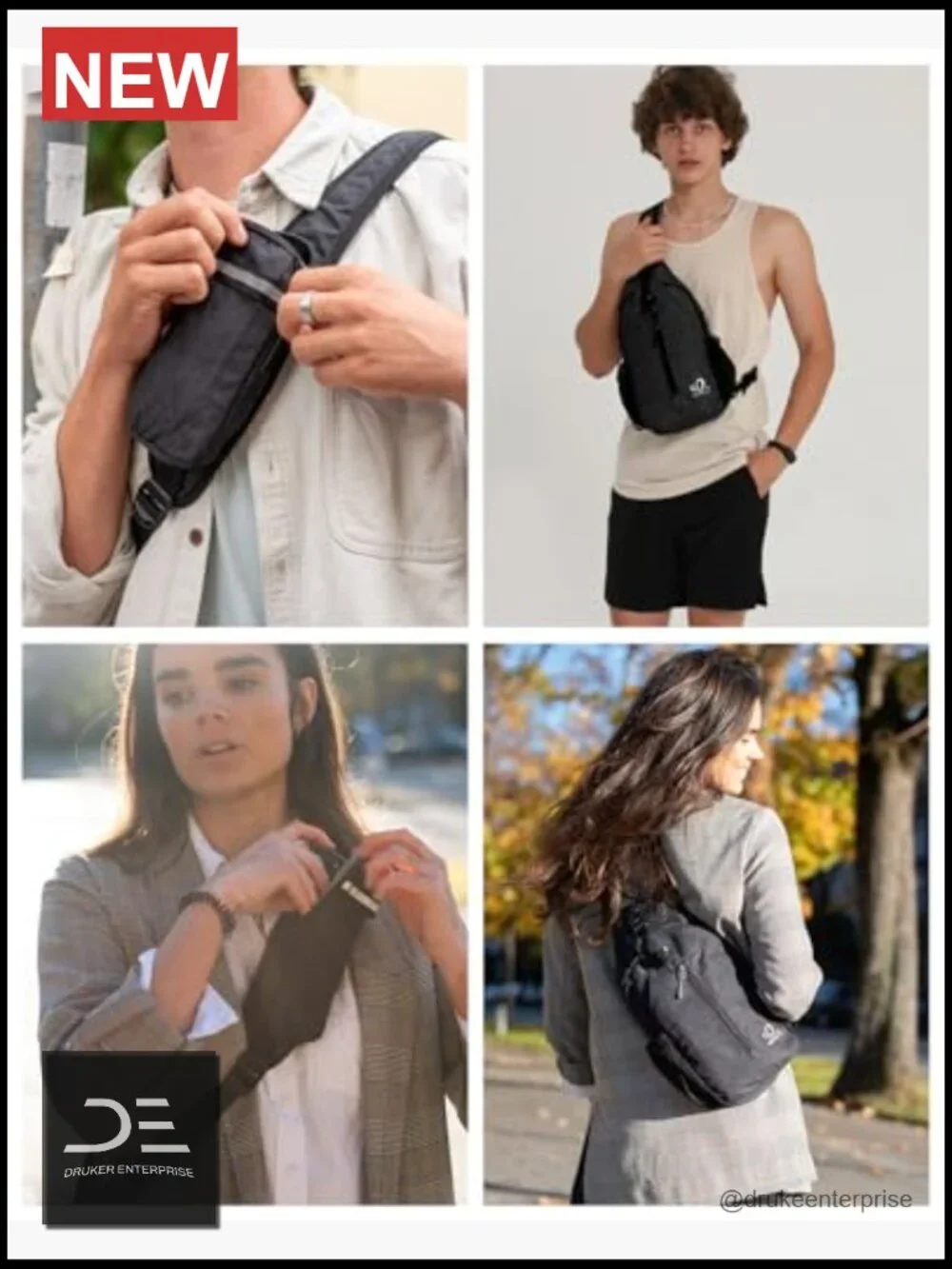 Crossbody Sling Backpack Travel Hiking Daypack Water Resistant Polyester